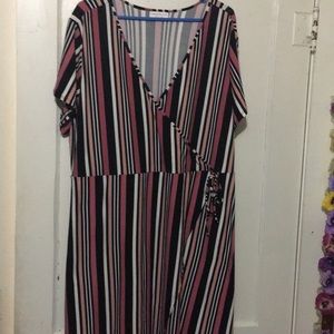 Plus-sized striped dress